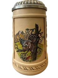 West Germany Damgalı Orman Tavuğu Figürlü Alman Bira Bardağı TANKART