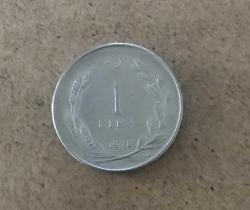 1978 CUMHURİYET MADENİ PARALARI  1 LİRA ÇİLLL KENAR YAZILARI TERS