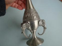 TAYLAND'dan ( Damgalı )  ZİN HANDCRAFT ( EL İŞÇİLİĞİ ) VAZO / KUPA ( FİLLER temalı ) DEKORATİF KOLEKSİYONLUK ÜRÜN -Made THAILAND