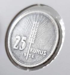 1936 GÜMÜŞ 25 KURUŞ ORİJİNAL NADİR M3PPP2
