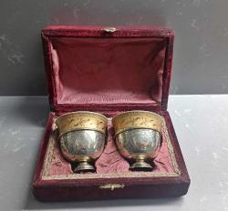 Osmanlı 2 adet Gümüş Zarf Orjinal Kutusunda