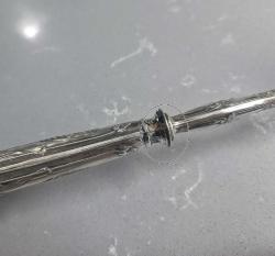 Victorian Antika Fransız Fildişi Görünümlü Celluloid Malzeme ve Gümüş kaplama Salata Servis Çatalı ve Kaşığı  Orjinal Kutusunda