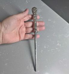 Antika Victorian Sterling 925 Ayar  Gümüş Saplı Masat Bıçak Bileme Aleti Amerika