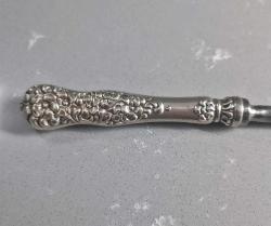 Antika Victorian Sterling 925 Ayar  Gümüş Saplı Masat Bıçak Bileme Aleti Amerika