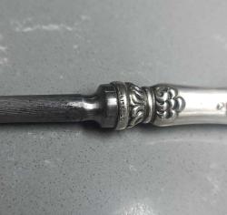 Antika Victorian Sterling 925 Ayar  Gümüş Saplı Masat Bıçak Bileme Aleti Amerika
