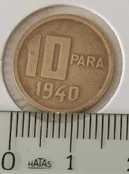 1940 ON 10 PARA ORİJİNAL MADENİ PİRİNÇ ÇİLALTI 3M1WW1 NADİR