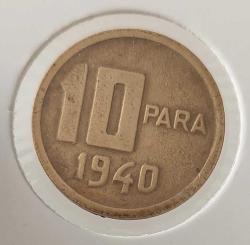 1940 ON 10 PARA ORİJİNAL MADENİ PİRİNÇ ÇİLALTI 3M1WW1 NADİR