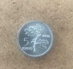 1976 CUMHURİYET MADENİ PARALARI ALÜMİNYUM 5 KURUŞ ÇİLLL