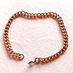 Bakır künye bileklik, 23cm boy, 7mm en, 20gr ağırlık Model:BLK-002