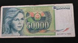 LOT.16 » 1988 YILI YUGOSLAVYA 50.000 DİNAR RESİMDE GÖRÜLDÜĞÜ GİBİ