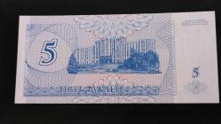 1994 YILI TRANSTİNYESTER   5 RUBLE A SERİSİ HİÇ KULLANILMAMIŞTIR.