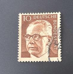 Almanya Pulu - Germany Stamp - Postadan Geçmiş Pul Filateli - DAMGALI - CUMHURBAŞKANI GUSTAV HEINEMANN TEMALI PUL ,10 PARA - YABANCI PULLAR, NOSTALJİK DOĞUM GÜNÜ HEDİYESİ