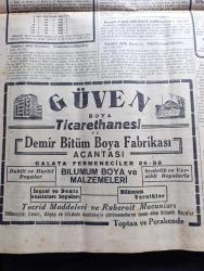 Tasvir Gazetesi - Turkish Newspaper - 13 Nisan 1945 - Reis Roosevelt dün öldü fotoğraf - Türk milleti dost Amerika'nın bu büyük kederini en içten ve samimi hislerle paylaşır - New York 13 radyo Başkan Roosevelt ölüm ilanı - 9. Ordu Elbe nehrini de aştı - Sovyet Rusya Yugoslavya antlaşması imzalandı - şaheser katliamı yazan Peyami Safa - Kızılordu  Viyana'dan 64 kilometre ileriye geçti - Kızılyıldız gazetesinin bir yazısı - Himler Hitler'in yerine iktidarı ele aldı - Aksaray postanesinde yapılan 42 bin liralık yolsuzluk hadisesinin içyüzü - uykusuz geceler yazan Kerime Nadir Yazı Dizisi - Şehir tiyatrosu için bir talimatname hazırlanıyor - Güven boya ticarethanesi - radyo programı - borsa - bulmaca - Necati Diş Suyu - Türkiye İş Bankası - Benjamin Franklin otobiyografi Hilmi Kitabevinde - Ziraat Bankası - Ruslar Münih istikametinde ilerliyorlar - klasik Türk musikisi konseri - Amerika'dan bakır tel geldi - nüfus başına 2 kilo un dağıtılacak - meclis iç tüzüğünün Türkçe karşılıkları