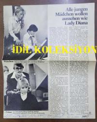 PRENSES DIANA'NIN FOTOĞRAFLI DERGİ SAYFASI - A MAGAZINE CLIPPING OF PRINCESS DIANA - 29 x 23 cm EBADINDA - ALMANCA DERGİDEN - ISABEL EUSTACE, EVENIA CITOWITZ