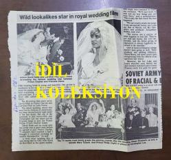 PRENSES DIANA'NIN FOTOĞRAFLI DERGİ SAYFASI - A MAGAZINE CLIPPING OF PRINCESS DIANA - 22 x 20 cm EBADINDA - İNGİLİZCE DERGİDEN - ACTORS DAVID ROBB AND CAROLINE PLISS SPENT HOURS RE-CREATING THE FAMOUS WEDDING KISS BETWEEN PRINCE CHARLES AND PRINCESS DIANA - OYUNCULAR DAVİD ROBB VE CAROLİNE PLİSS, PRENS CHARLES VE PRENSES DİANA'NIN ÜNLÜ DÜĞÜN ÖPÜŞMESİNİ YENİDEN CANLANDIRMAK İÇİN SAATLER HARCADILAR.