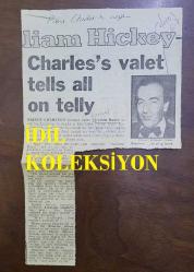 PRENS CHARLES'IN FOTOĞRAFLI DERGİ SAYFASI - A MAGAZINE CLIPPING OF PRINCE CHARLES - 23 x 14 cm EBADINDA - İNGİLİZCE GAZETEDEN, PRINCE CHARLES'S PERSONAL BUTLER, STEPHEN BARRY, HAS DIED OF AIDS. - PRENS CHARLES'IN ÖZEL UŞAĞI STEPHEN BARRY, AIDS NEDENİYLE ÖLDÜ.