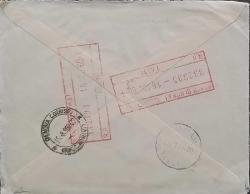 Cumhuriyet 1960 BANCO DI ROMA ZARF  İzmir'den Cenova'ya İtalya'ya yollanmış   iki lisanlı damgalı  ve kayıtlı , Nadir.