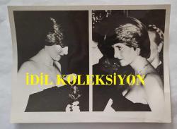 PRENSES DIANA'NIN ORİJİNAL FOTOĞRAFI - ORIGINAL PHOTOGRAPH OF PRINCESS DIANA - 20 x 15 cm EBADINDA - JÜRİ ÜYELERİNİ SUSAN'IN (SOLDA) O MUHTEŞEM ELBİSEYLE ÇEKİLMİŞ BU FOTOĞRAFI, ONUN GERÇEK BİR LADY DİANA BENZERİ OLDUĞUNA İLK İKNA EDEN ŞEY OLDU.. - IT WAS THIS PICTURE OF SUSAN (LEFT), IN THAT STUNNING DRESS, THAT FIRST CONVINCED THE JUDGES THAT SHE WAS A REAL LADY DIANA LOOK-ALIKE. 1981