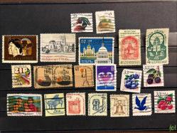 ABD KARIŞIK DAMGALI PULLAR M20-21