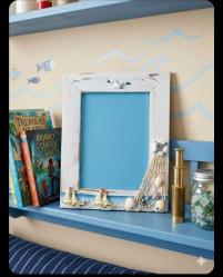 Marin Temalı Eskitme Ahşap Çerçeve