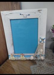 Marin Temalı Eskitme Ahşap Çerçeve