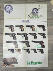 [300. YIL ÖZEL] 1980 Orijinal Beretta Dev Ürün Katalog-Posteri - Tüm Modeller
