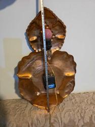 Antika Duvar Saati - HİSLON Marka MİNELİ Kabartmalı Bakır - GECE LAMBALI ÇALIŞIR DURUMDA