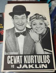 CEVAT KURTULUŞ ve JAKLİN Çok çok nadir koleksiyonluk Büyük boy AFİŞ 73*103 CM