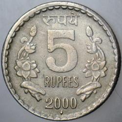 HİNDİSTAN 5 RUPİ 2000 EKSTRA GÜVENLİKLİ KENAR.