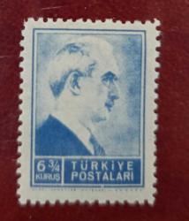 1942/1943 1. İnönü 6 3/4 kuruş, Katalog No: 1468 damgasız