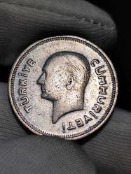 1937 Yılı Gümüş 50 Kuruş Nadir.