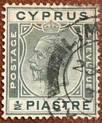 1925.KRAL GEORGE. .KLASİK.KIBRIS TEK PUL.DAMGALI