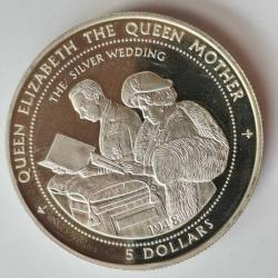 LOT.1 » NIUE  1998   5  DOLAR    HATIRA   Queen Mother - The Silver Wedding, 1948  (Gümüş 0.925, 31.36g)