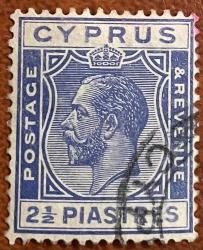 1925.2/5..KRAL GEORGE. .KLASİK.KIBRIS TEK PUL.DAMGALI