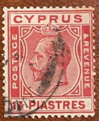 1912..1.1/2.KRAL GEORGE. .KLASİK.KIBRIS TEK PUL.DAMGALI