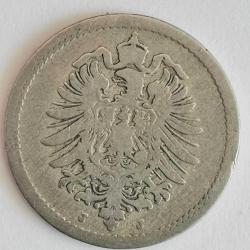 ALMANYA  1875 J  5 PFENNIG