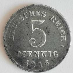 ALMANYA  1915 J   5 PFENNIG