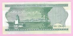 TURKEY 10 Lira ----- PREFIX L21 -----1975 UNC (TK 19 600) ÇİL