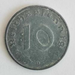 NAZİ ALMANYASI  1943 D    10 PFENNIG