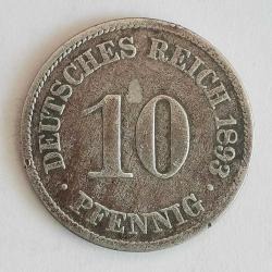 ALMANYA  1893  A    10 PFENNIG