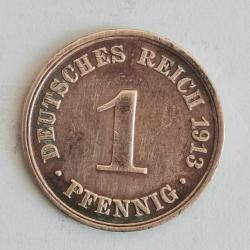 ALMANYA  1913 A    1  PFENNIG