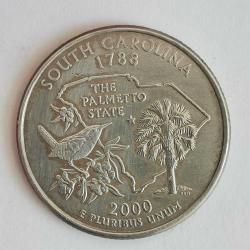 AMERİKA  2000   25 CENT  ÇEYREK DOLAR    HATIRA    50 Eyalet Çeyreklikleri - Güney Karolina