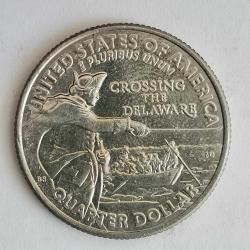AMERİKA  2021 D     25 CENT  ÇEYREK DOLAR    HATIRA    George Washington - Delaware'i Geçmek