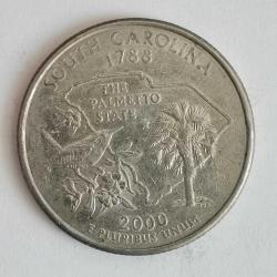 AMERİKA  2000 P     25 CENT  ÇEYREK DOLAR    HATIRA    50 Eyalet Çeyreklikleri - Güney Karolina