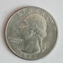 AMERİKA  2021  P     25 CENT  ÇEYREK DOLAR    HATIRA    George Washington - Delaware'i Geçmek