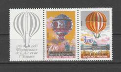 1983 Fransa  İnsanlı Uçuşun 200. Yıldönümü - Balonlar Tam Seri MNH