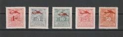 YÜKSEK KATALOG - 1941/42 Yunanistan Sürşarjlı Uçak Tam Seri MNH. Katalog (Şarniyerli İçin): 3251 tl. Nadir.