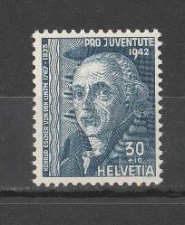 1942 İsviçre Pro Juventude Damgasız Pul MNH