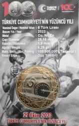TÜRKİYE CUMHURİYETİ'NİN 100.YILI 5  LİRA 2023