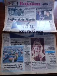 İstanbul Bayram Gazetesi - Turkish Newspaper - 13 Temmuz 1983 - erdek'te çocuklar Cumhurbaşkanı Kenan Evren'in bayramını kutladı fotoğraf - Burhan Felek ve Mustafa Yücel artık aramızda yoklar fotoğraf - İstanbul'da fiyatlar %26 arttı - basın kanunu tasarısı tartışılıyor - sağlık ve Sosyal yardım bakanı Kaya Kılıçturgay  falso yapmayacağız mutlaka başarılı olacağız dedi - Mehmet Ali Ağca'nın papa suikastini soruşturan İtalyan savcı Martella sofya'da - yurt dışından gelen işçiler bayramı hareketlendirdi - kainatın en güzel kızı yeni zelandalı Lorraine Downes - düşünmek anlamak yazan Oktay Akbal - bayram tebrik mesajları - İstanbul bir müzik sarayı kazanıyor - Ajda Pekkan bayramda televizyonda Fotoğrafı - Türkan Şoray Rüçhan Adlı'sız ilk Bayramı geçiriyor - Bülent Ersoy Nazan Şoray Hülya Süer uğur böcekleri Vatan caddesi Lunapark'ta - mikrofon yazan Halit Kıvanç - Devlet tiyatroları 35 yaşında - Grundig - finlandiya'da 200 metrede şampiyon olan bayan atletimiz Semra Aksu fotoğraf